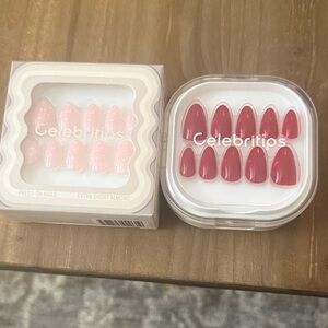 Celebritips Pink and Red Press-On Nails